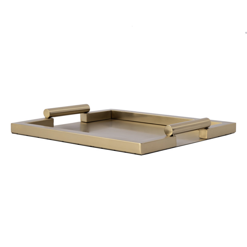 Morante Stainless Steel Rectangular Serving Tray, Gold