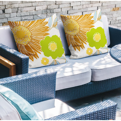 Housse et insert de coussin décoratif intérieur / extérieur en mélange de polyester