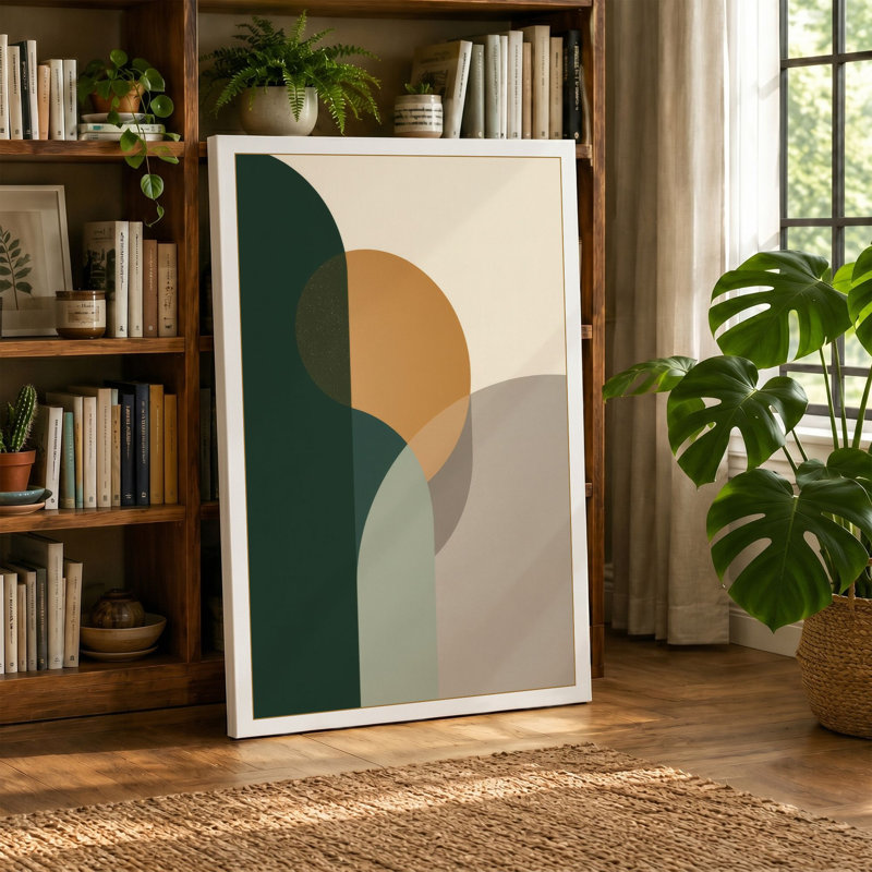 Geometric Order Minimalist - Wrapped Canvas, 36x24 - 91.4 x 61.0 cm, Terracotta Border