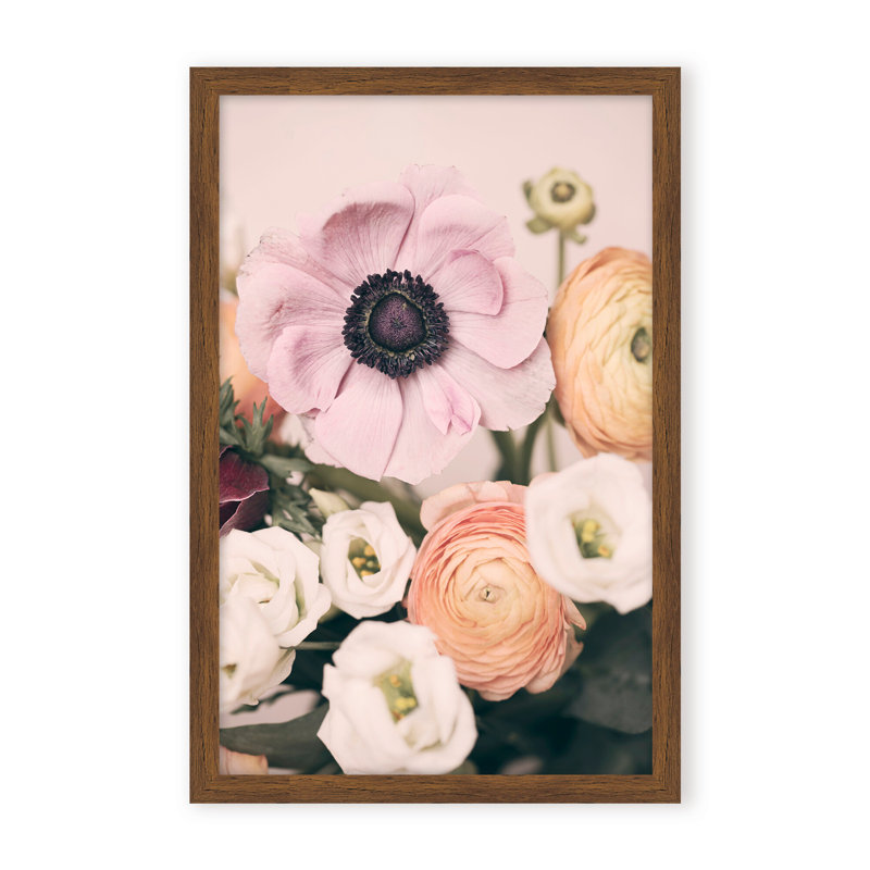 Nature Inspired Pastel Bouquet by  - Picture Frame Photograph on Paper, 48" H x 32" W x 1.125" D, Black, Framed Matted Print