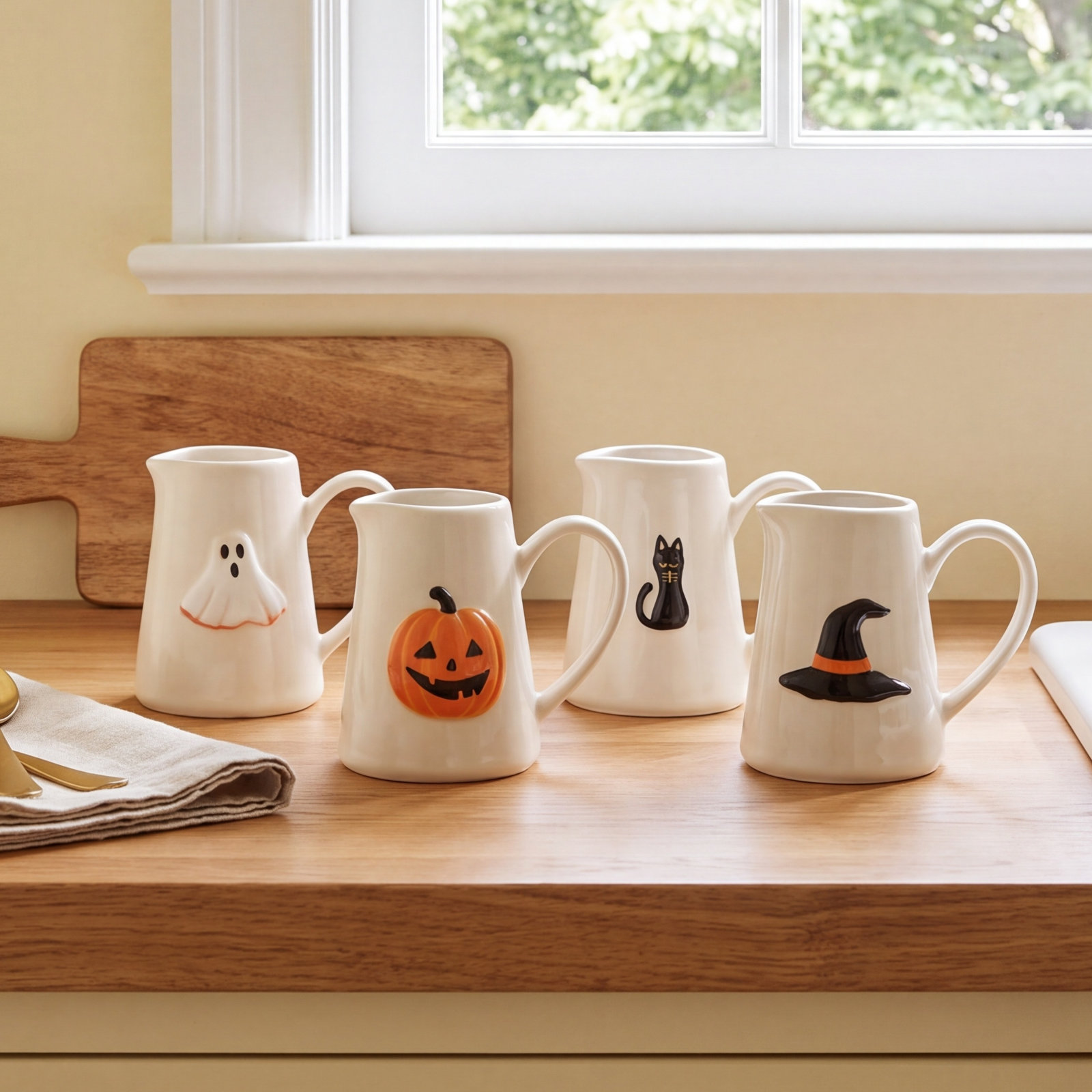 Stoneware Creamer With Halloween Icon