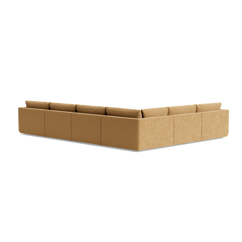 Eva Modular Sectional with Ottoman, Performance Velvet - Nutmeg