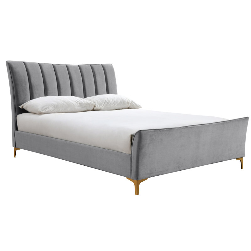 Comfort Upholstered Bed Frame, Grey, Small Double (4')