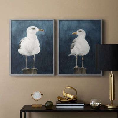 «Night Gull I», reproduction encadrée de qualité supérieure - prête à être accrochée - aucun clou requis - aucun clou requis
