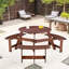 Table de pique-nique extérieure 6 places - 3 bancs, trou pour parasol, bords lisses, pour jardin, 6 bancs intégrés, décoration résistante aux intempéries, marron