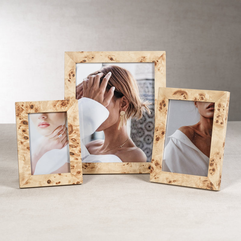 Monterey Burl Veneer/ MDF Picture Frame, L 4 po x H 6 po