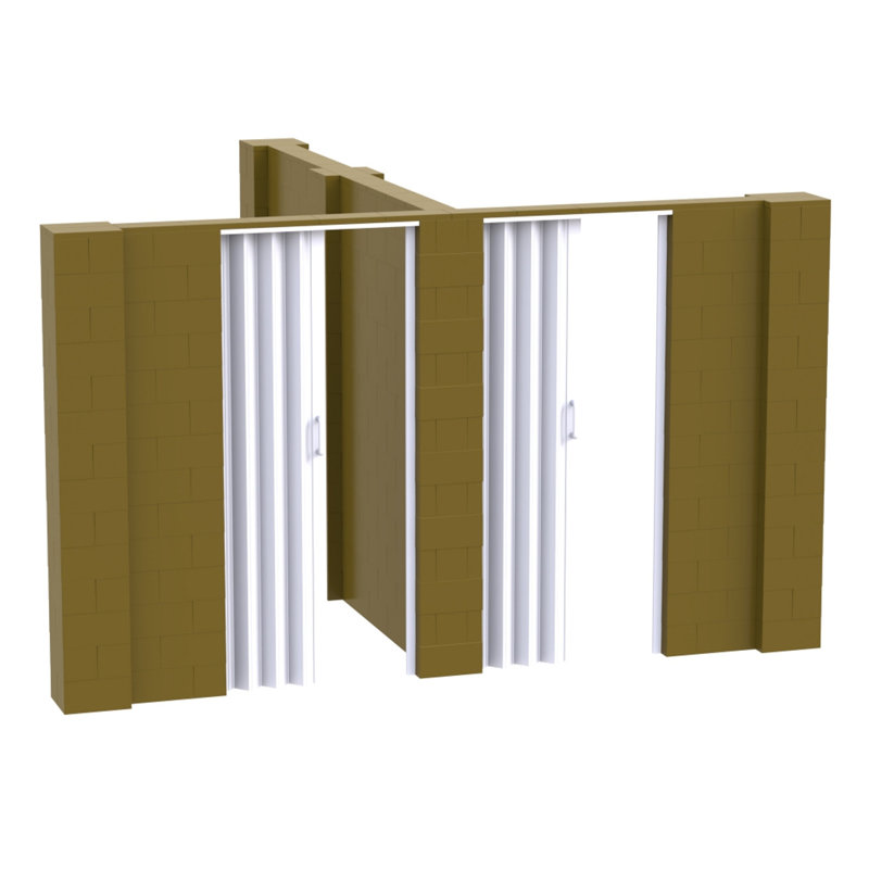 Ensemble mural en forme de T avec porte Everblock, H 84 po x l 144 po x P 120 po, Vert