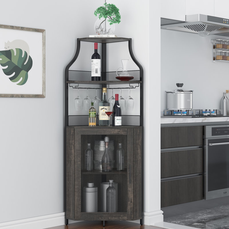Wine Bottle & Glass Rack Black, Gold