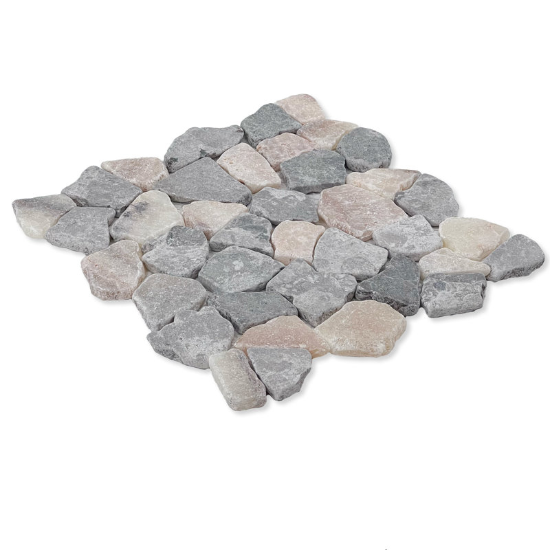 11" x 11" Fit Random Mosaic Wall & Floor Tile, Ash Gray Quartz Mix
