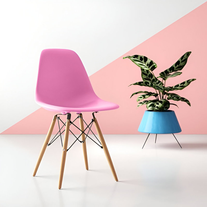 Chaise d'appoint pour bureau de cuisine Josclyn, Rose