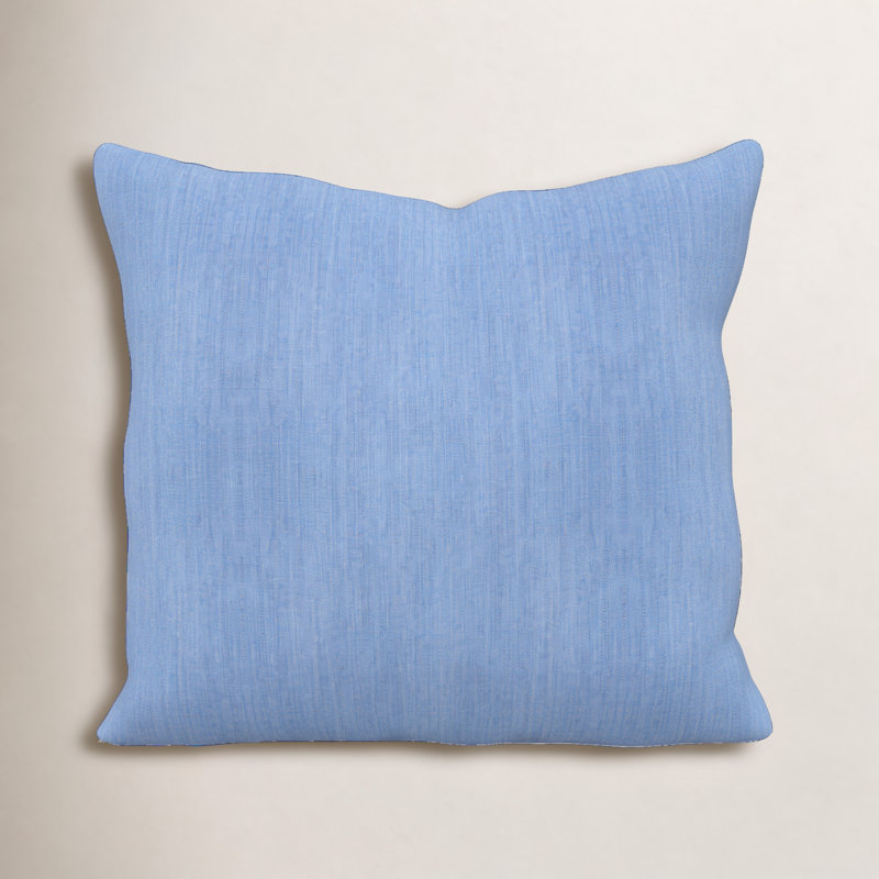 Coussin décoratif intérieur / extérieur Gabi, Carré 16 po, Tissage uni Sunbrella® océan
