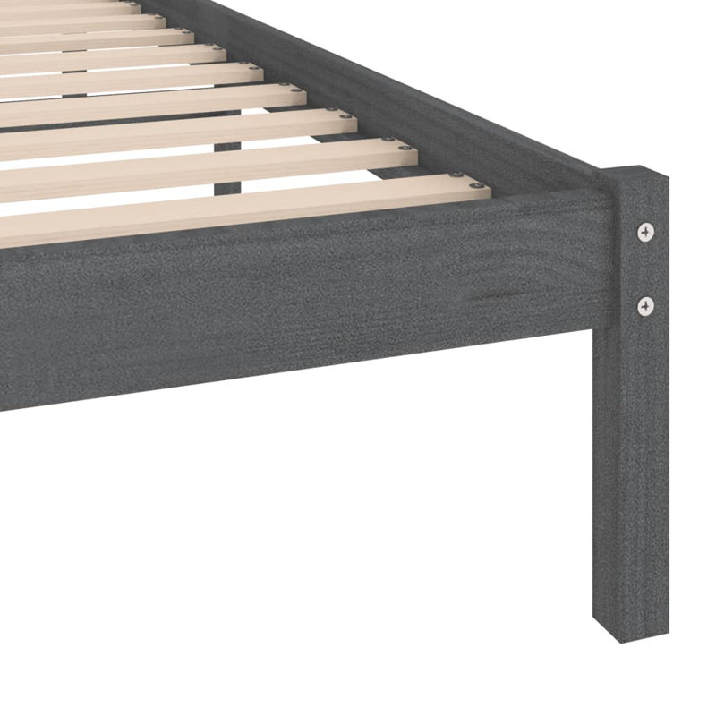 Bed Frame Solid Wood, white, 90 x 200cm