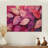 Magenta Leaves Blossom III - Leaves Wood Wall Decor - On Natural Pine Wood-543116781