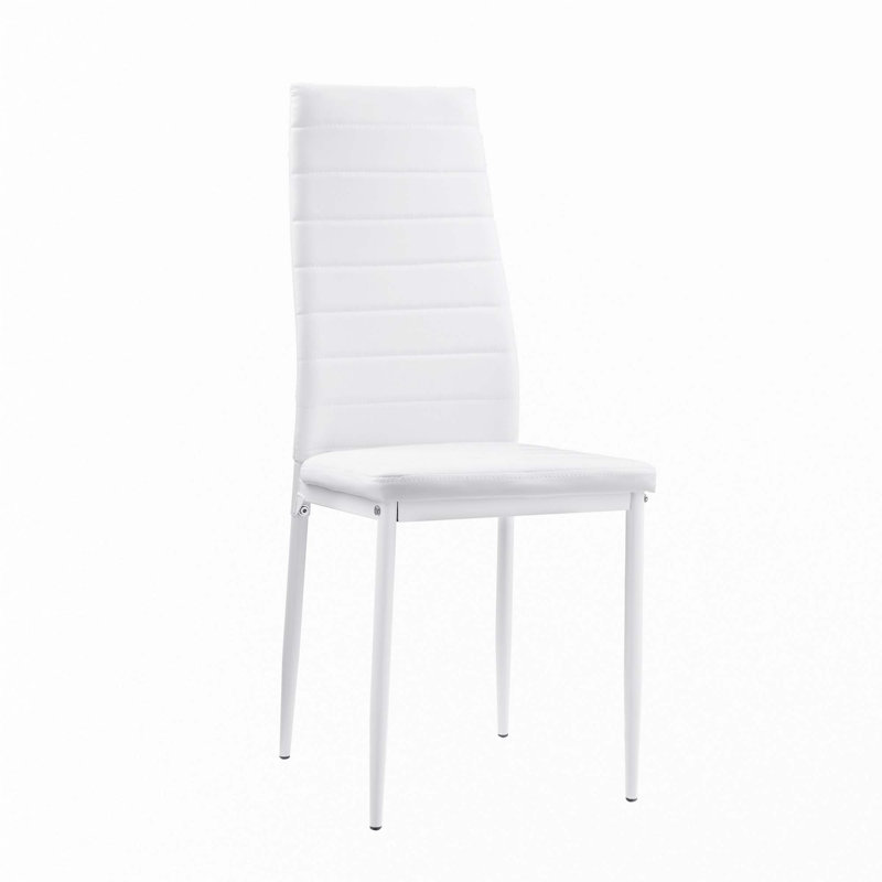 Side Chairs 2Pc Set Faux Leather Upholstery
