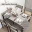 Dining Table Set With 4 Chairs, Rectangle Desk For Kitchen, Furniture-1464839317