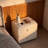 19.7" Off-White Swivel Nightstand, 360° Rotating 2-Drawer End Table-1541686712
