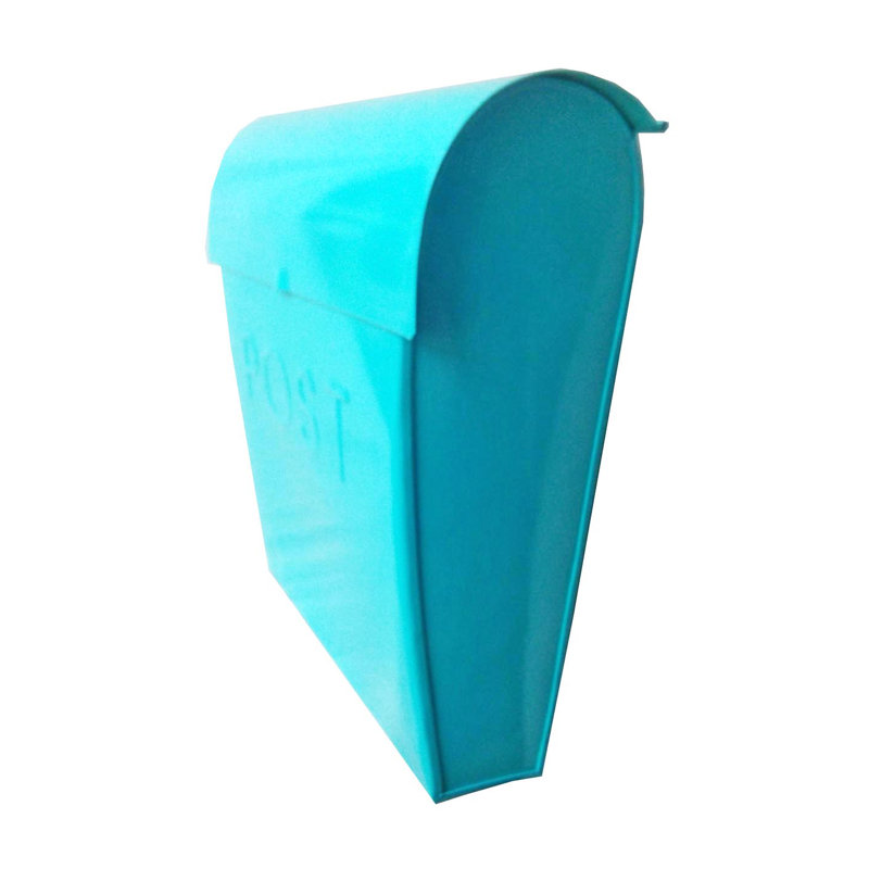 Light Turquoise Aluminum Wall Mounted Mailbox with Newspaper Holder
