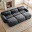 Canapé modulaire 3 places gris foncé avec revêtement en tissu, mousse haute résilience 32D, mobile, sans montage et base antidérapante pour salon et home cinéma.