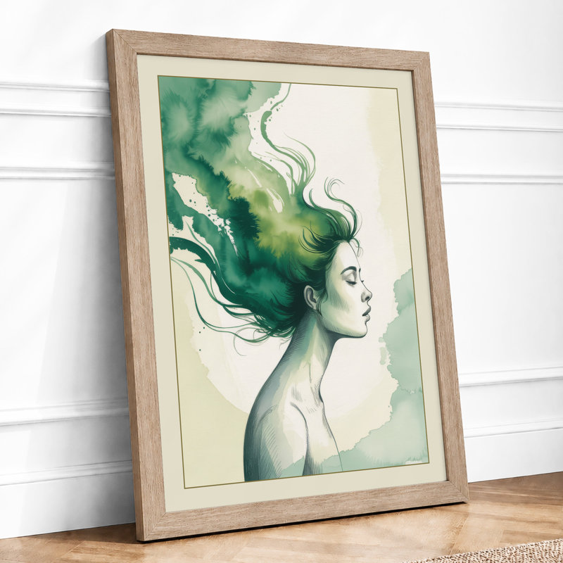 Woman As Water Modern - Print, Oak, A4 - 29.7 x 21.0 cm