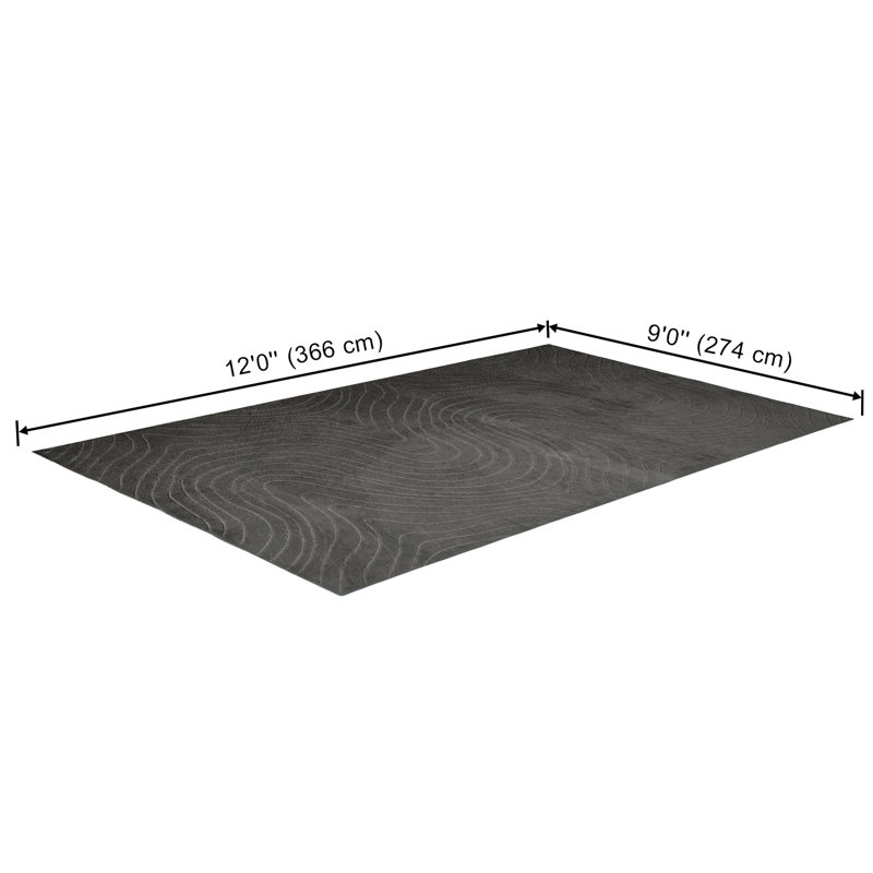 Tapis gris Somos, Gris, Rectangle 9 pi x 12 pi