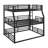 Metal Triple Bunk Bed With Safety Guardrails-1274283673