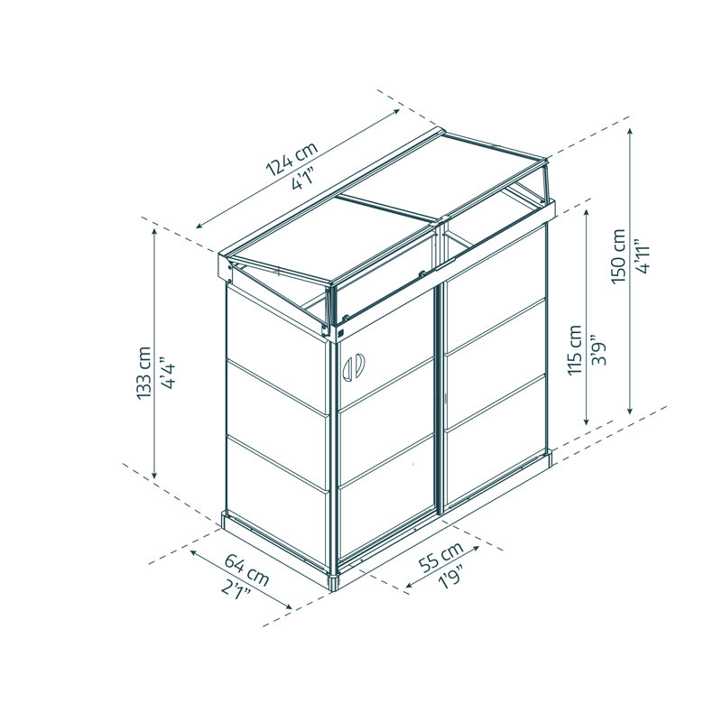 Palram Black Polycarbonate and Aluminum Mini Greenhouse