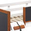 Lit mezzanine simple avec panneaux coulissants et tableau noir, conception en chêne cerisier blanc, fixe pour accès, système à 13 lattes, structure en bois, encourage la créativité, zone de sommeil confortable dans le tableau noir,
