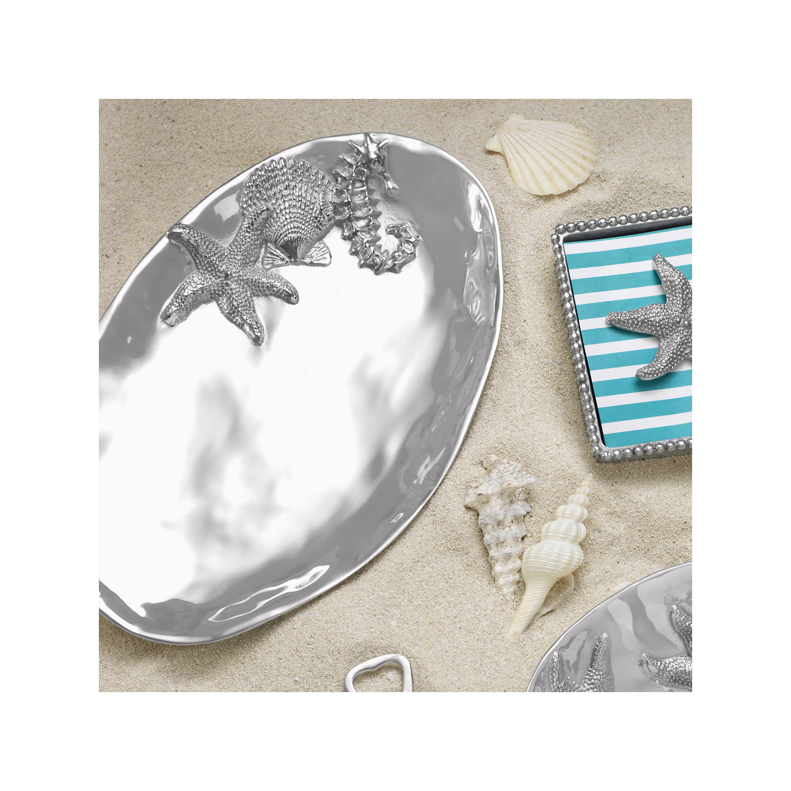 Seaside Oval Aluminum Platter