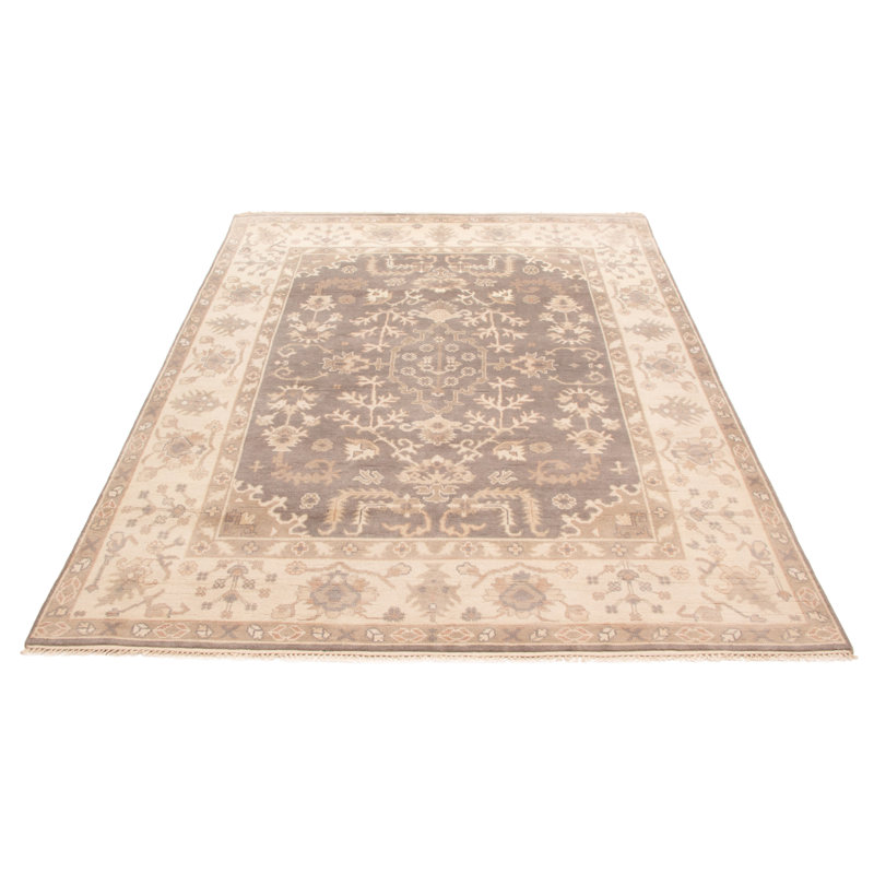 Tapis gris en laine noué à la main Royal Oushak 7 pi 8 po x 10 pi 1 po