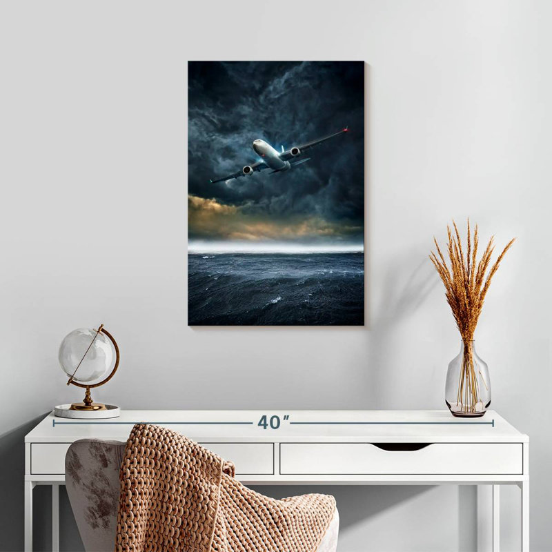 Mehar Stormy Plane Flight, 24" H x 16" W