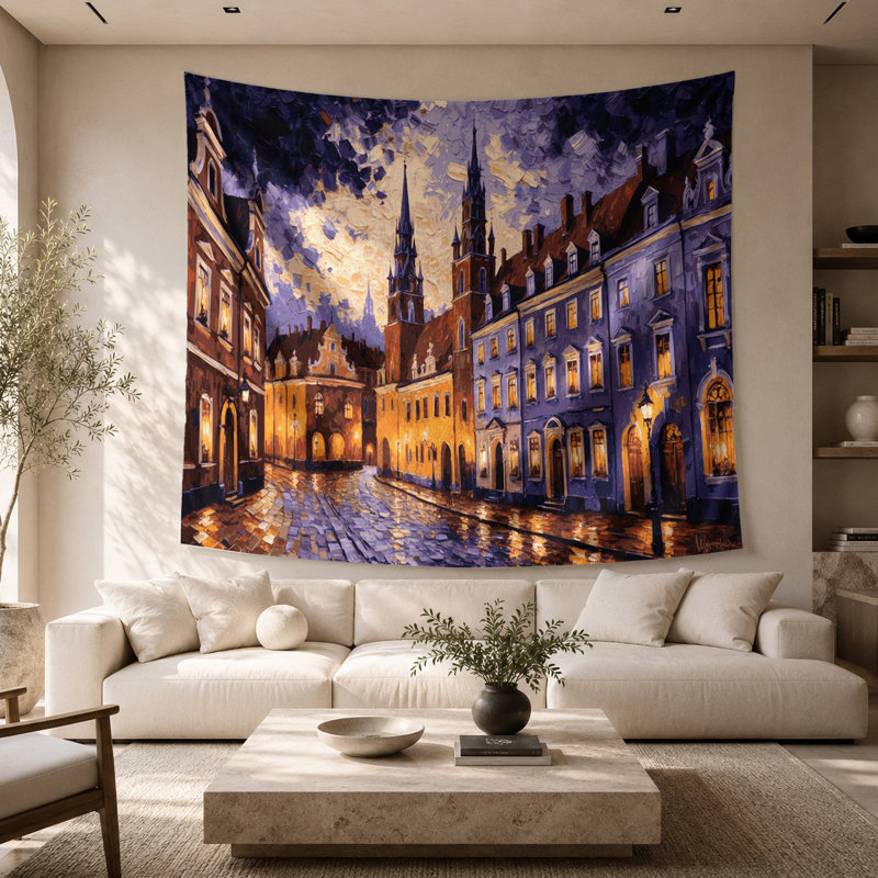 Tapisserie «Villes», Pologne, Pologne, 68 po x 80 po