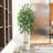 Adcock 70" Faux Ficus Tree in Pot with White Planter, Faux Green Ficus Plant, Fake Tree for Home Décor-1140486951