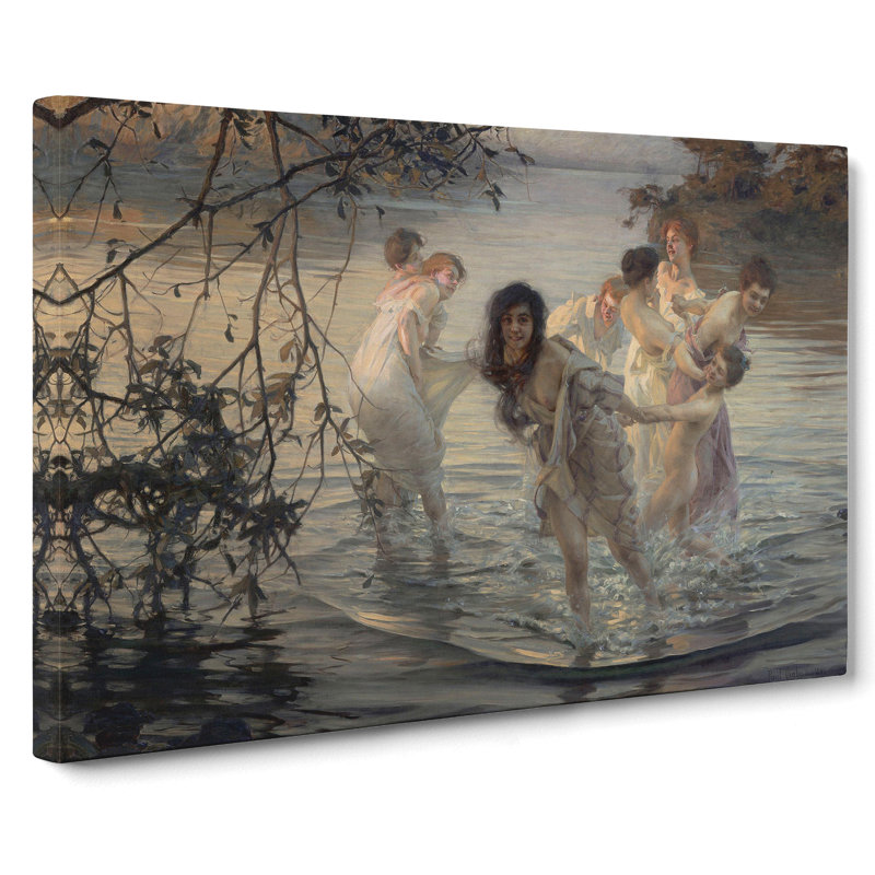 The Nymphs by Paul Chabas - Wrapped Canvas Print, 35cm H x 50cm W x 3cm D