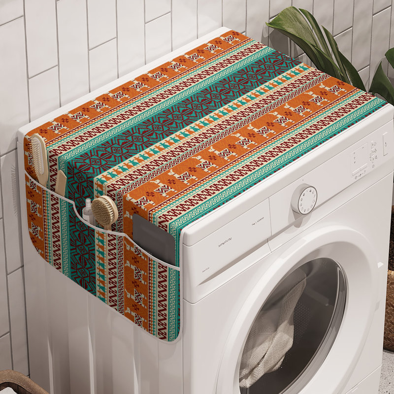 Machine à laver East Urban Home Boho - paquet de 2 sarcelle marron et écume de mer 47 po x 18,5 po