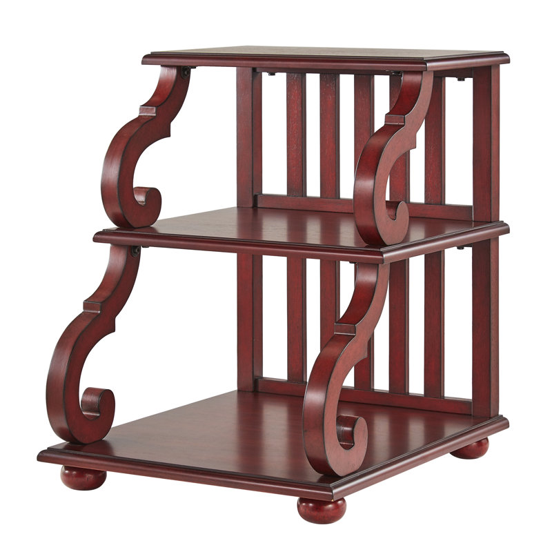 Table de bout avec 2 tablettes Huntingdon Scroll , Rouge