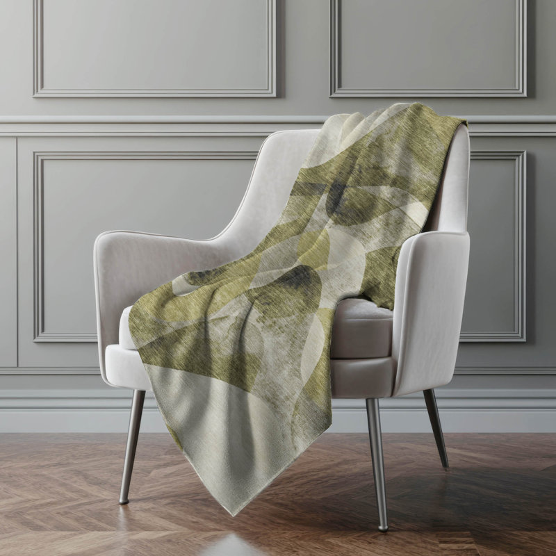 Jeté en sherpa Addison, Olive abstraite