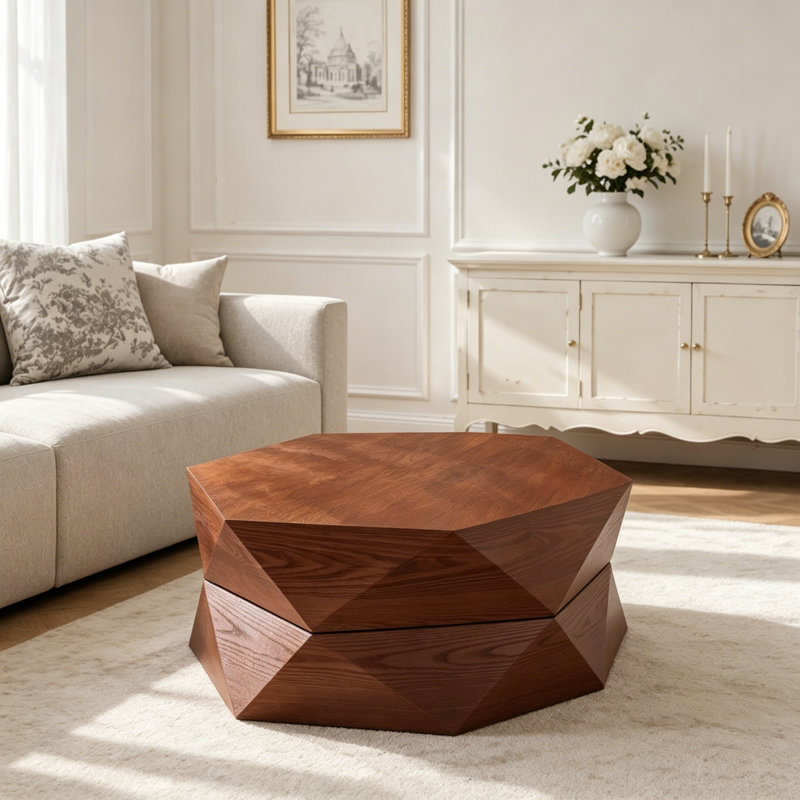 Table basse avec rangement, Reddish Brown, 36.61"W