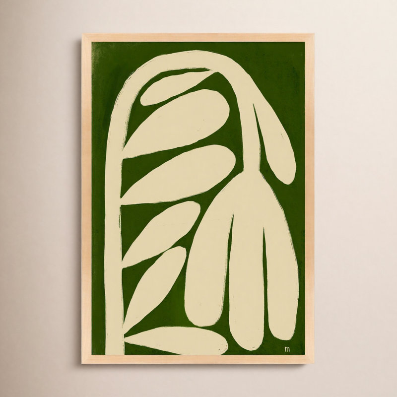 Tulipe - peinture sur papier, Cadre érable, H 25 po x l 17,5 po x P 1,25 po