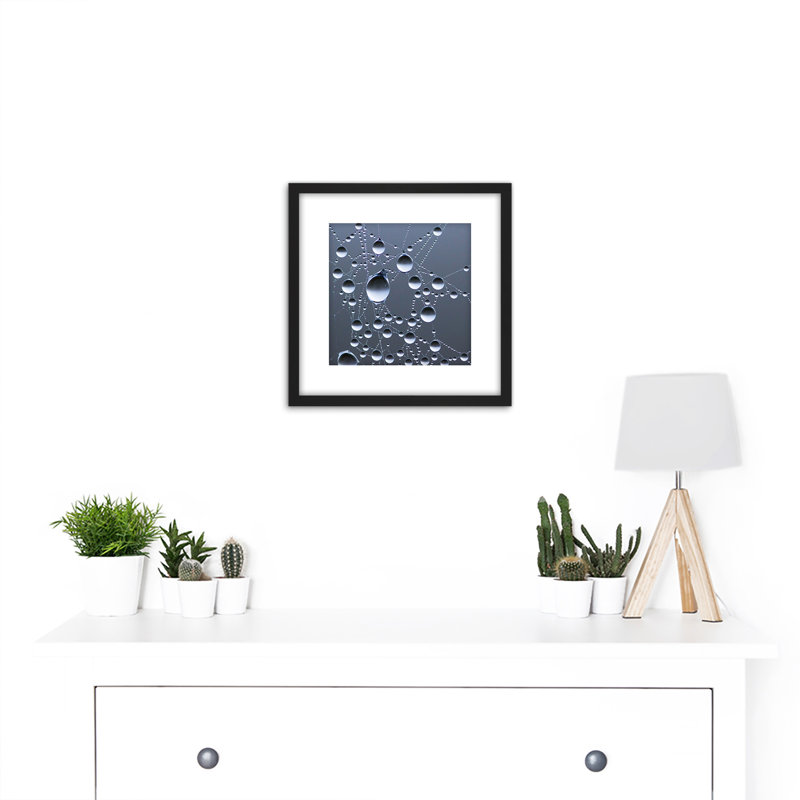 Sjostrom Dew On Spider Web Macro Photo - Single Picture Frame Print