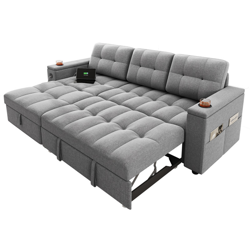Canapé-lit pliant convertible 2-en-1 Balconera, Gris