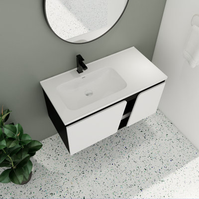 Kellat 36.07'' Single Bathroom Vanity with Ceramic Top
