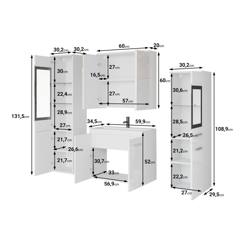Sumiye Bathroom Suite, Cream