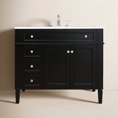 Rivers 40" Carrara Marble Single Bathroom Vanity