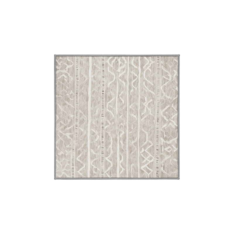 Machine Washable Gray Area Rug, Square 7'