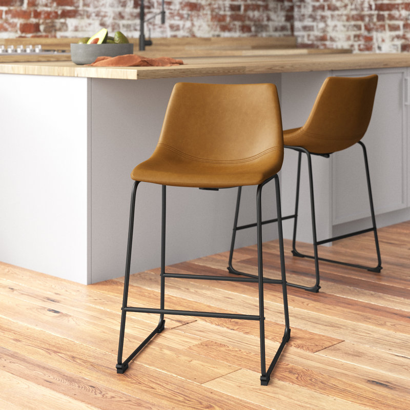 Tabouret de bar et de comptoir Julienn, Tabouret de comptoir (siège d’une hauteur de 23, Cappuccino