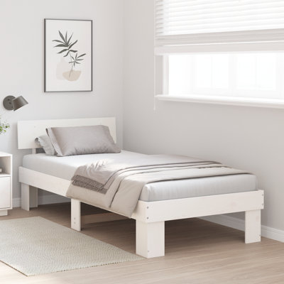Bed Frame with Headboard Solid Pine Wood