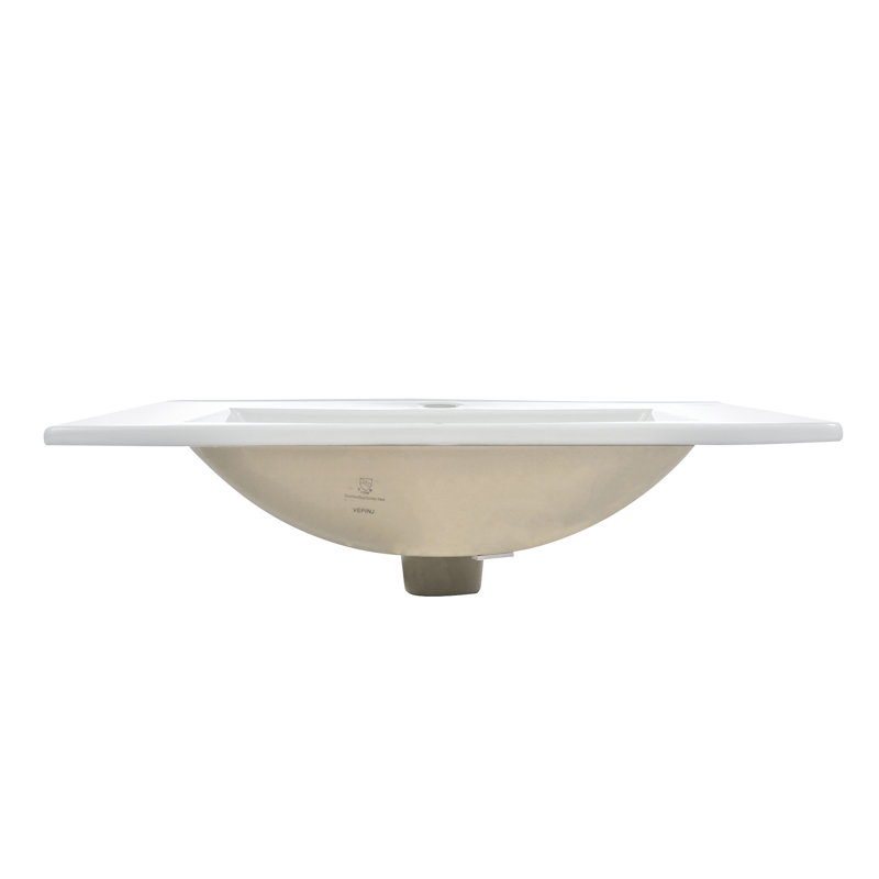 24'' White Ceramic Rectangular Single Vanity Top Sink