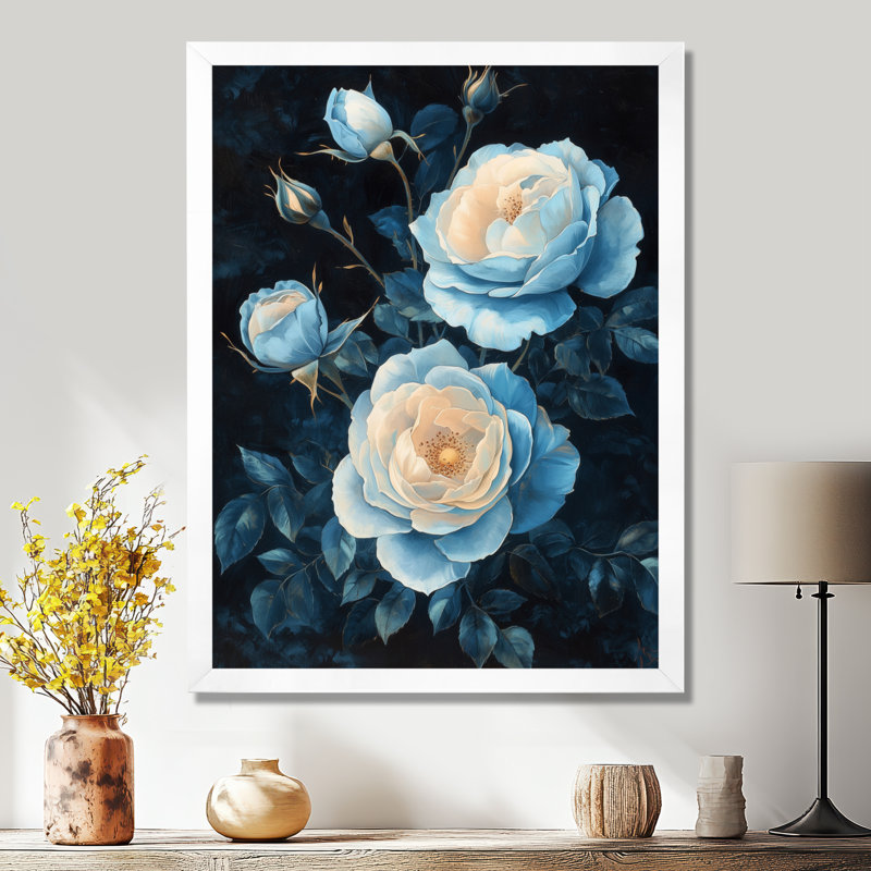 Boltongate - art mural floral, H 20 po x l 12 po, Reproduction encadrée d'une seule photo, Blanc
