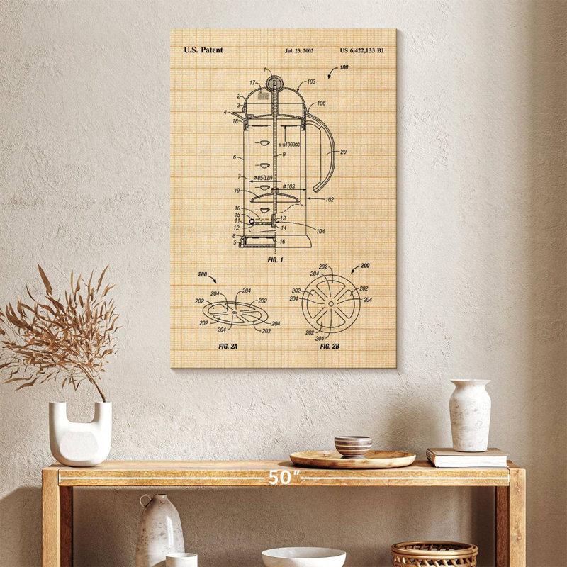 French Press Kynaat, 39" H x 26" W