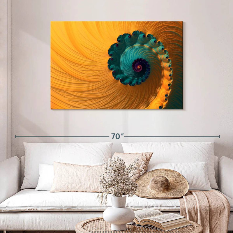 Avery floral abstrait en spirale, H 30 po x l 45 po